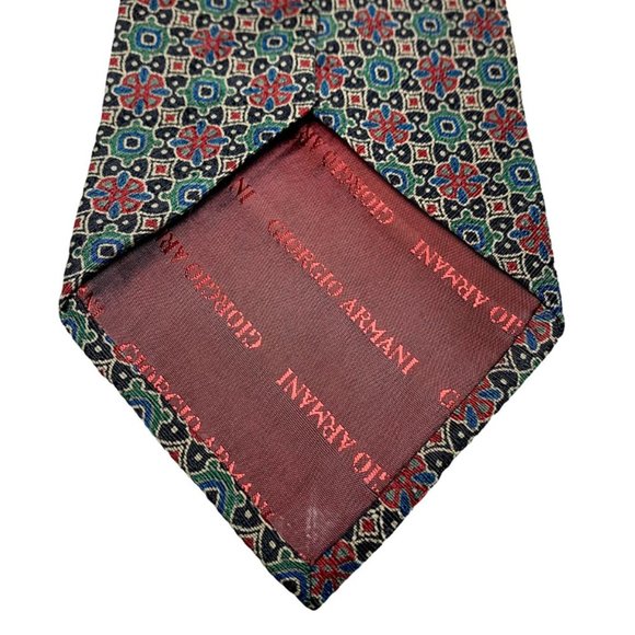 GIORGIO ARMANI Silk Kaleidoscope Folk Floral Print Tie - Picture 5 of 8